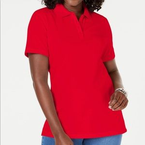 Cotton Pique Polo Top